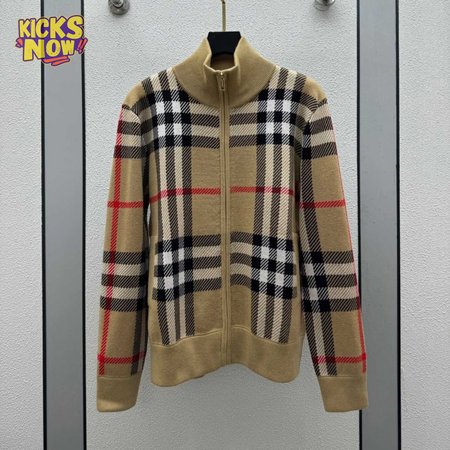 Classic Plaid Turtleneck Cardigan Sweater