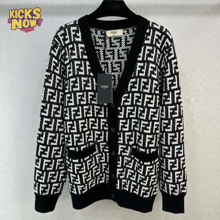 Fendi Knitting Cardigan Sweater Black