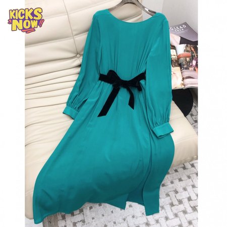 Gucci V-Neck Dress Green