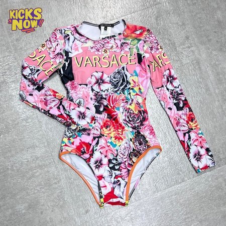 Versace Pink Rose One-Piece Swimsuit