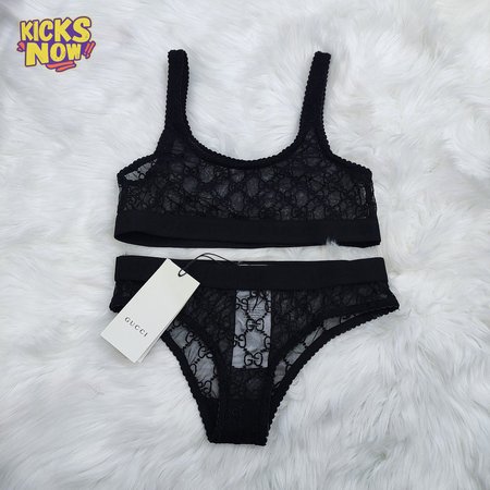 Gucci Hollowed-Out Black Two-Piece Swimsuit