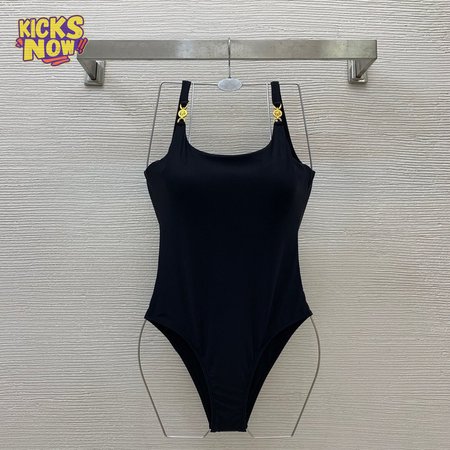 Versace Black U-Neck One-Piece Swimsuit