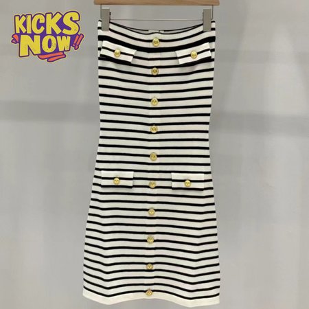 Celine Mariniere Mini Dress In Wool Cream / Black