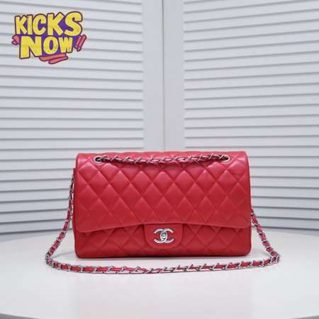 Chanel Classic Double Flap Quilted Jumbo Calfskin Red