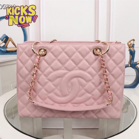 Chanel Pink Quilted Caviar Timeless CC Tote Bag