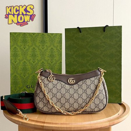 Gucci Ophidia Gg Small Handbag Beige And Ebony Gg Supreme Canvas