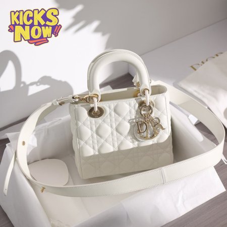 Mini Lady Dior Bag Cream Lambskin Cannage