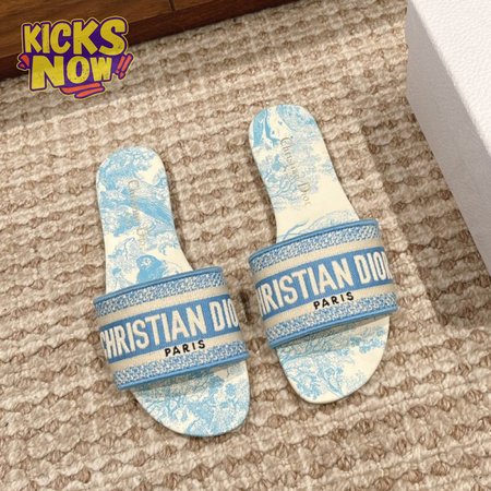 Women Dior Shoes Dior Slides Blue Sandal