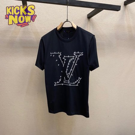 stitch print embroidered t-shirt black 1a96l1