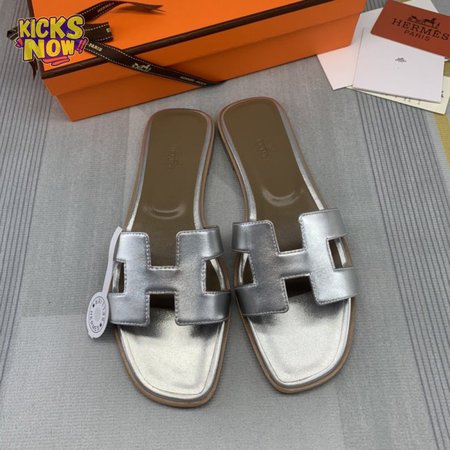 Hermes Sandal Silver Leather