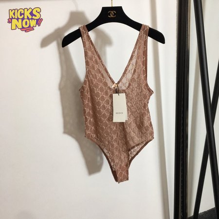 Gucci GG Tulle Jumpsuit Apricot