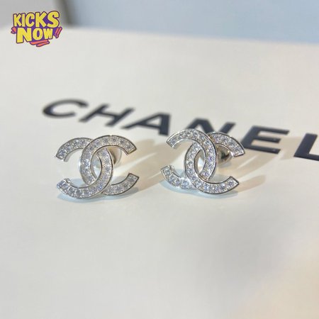 Chanel Silver & Crystal Earrings