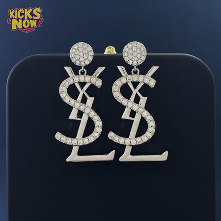 Yves Saint Laurent Ysl Vintage Diamante Logo Dangling