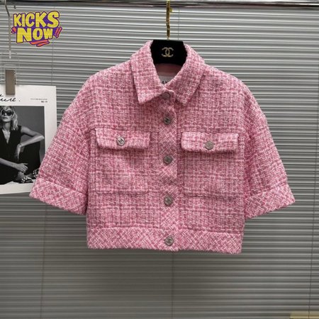 Chanel Short Casual Style Tweed Blended Fabrics Street Style Cotton