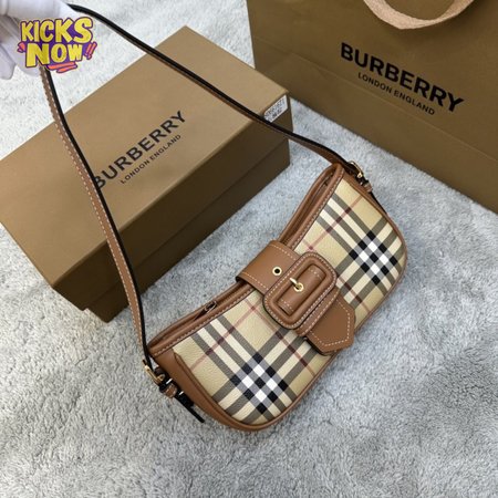 Burberry Women's White Leather-trimmed Checked Coated-canvas Shoulder Bag