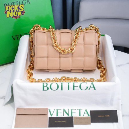 Bottega Veneta Almond Maxi Intrecciato Leather Chain Cassette Bag