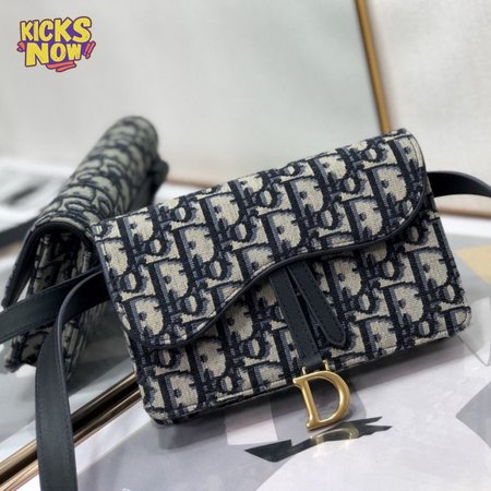 Dior Saddle Belt Pouch Blue Dior Oblique Jacquard
