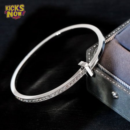 Tiffany T T1 Wide Diamond Hinged Bangle