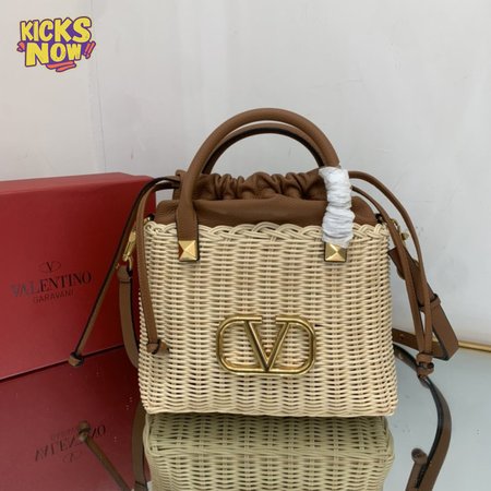 Valentino Garavani VLogo Signature Wicker Tote Bag