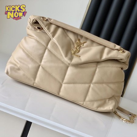 Saint Laurent Beige Loulou Puffer Shoulder Bag