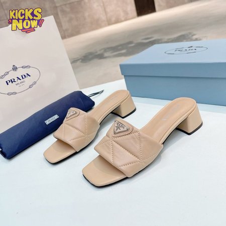 Prada Quilted Nappa Leather Heeled Sandals