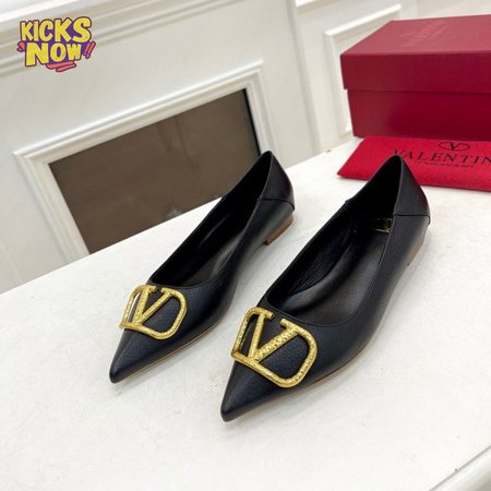 Valentino VLogo Leather Ballerina Shoes