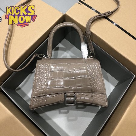 Balenciaga Hourglass Small Handbag Crocodile Embossed