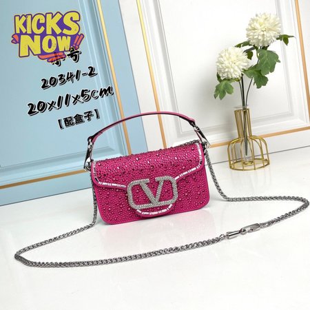 Valentino Loco Calfskin Shoulder Bag Pink