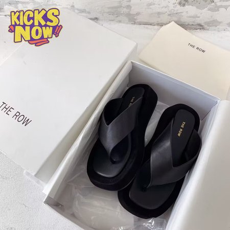 The Row Ginza Suede Sandals Black