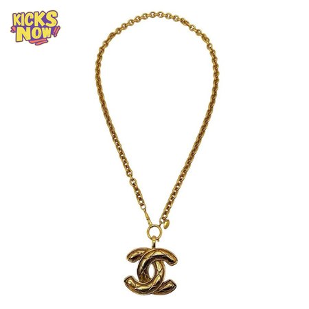Chanel Vintage Quilted CC Pendant Necklace