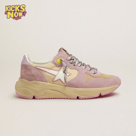 Pastel Pink Running Sole Sneakers With White Star