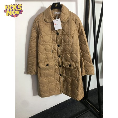 Dior CD Small Bee Rhombus Mid-Length Padded Coat