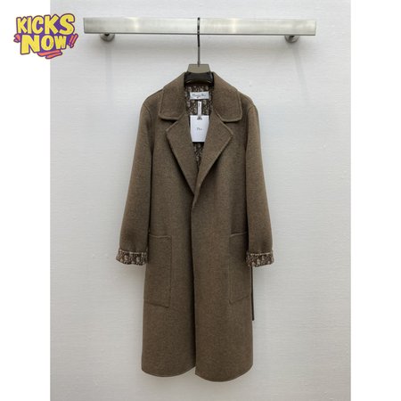 Dior Logo Reversible Lapel Wool Coat