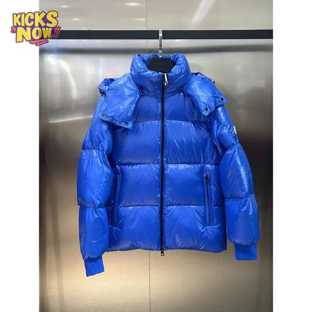 Moncler Autumn And Winter Hooded Down Jacket Blue
