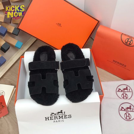 Hermes Chypre Black Sandal