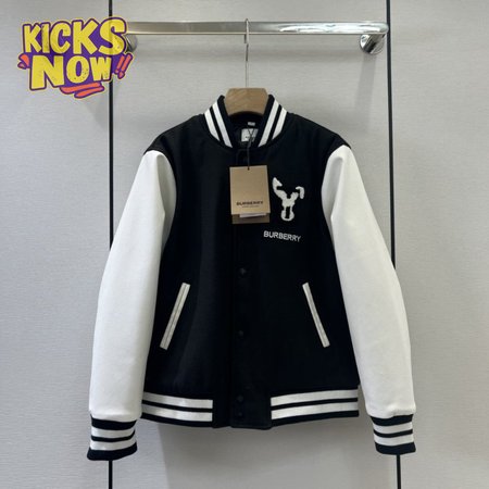 Burberry Rabbit Applique Technical Wool Bomber Jacket 80639561 S-L