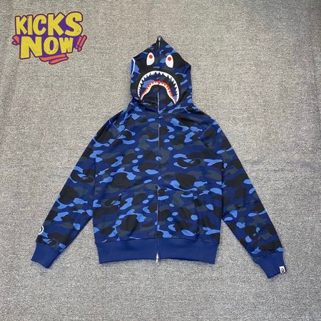 BAPE 1st Camo Jersey Shark Full Zip Hoodie S-2XL