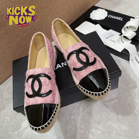 Chanel Espadrilles Cotton Tweed & Grosgrain Pink 35-40