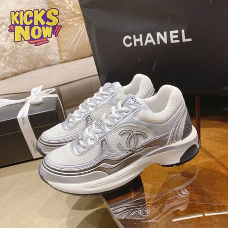 Chanel Sneakers Fabric & Laminated White/Silver 35-41