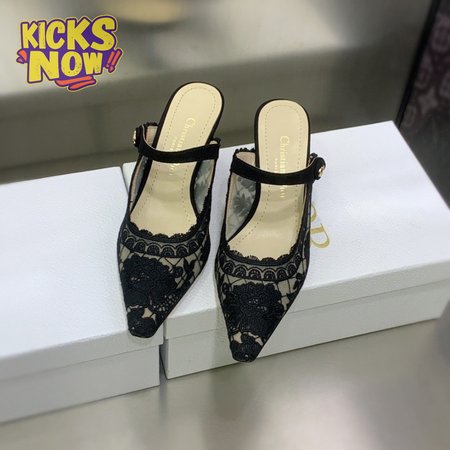 Dior Capture Heeled Mule Black Transparent Mesh 35-39