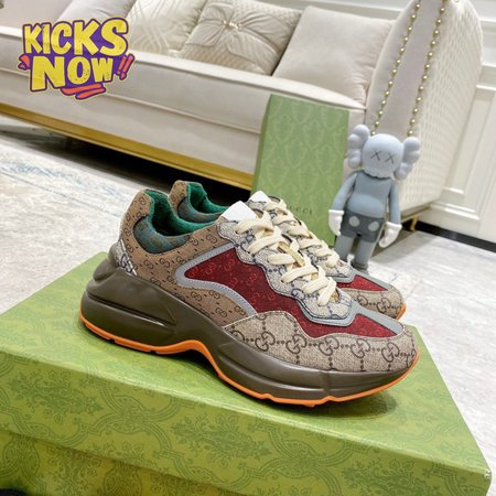 Gucci GG Rhyton Sneaker Brick Red Original GG Canvas 35-45