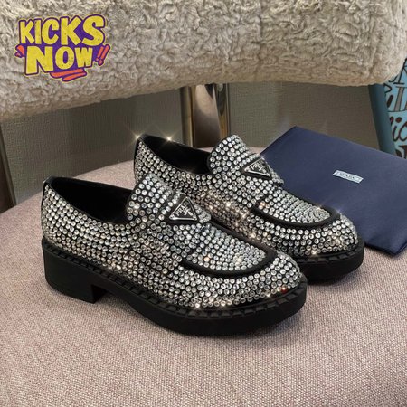 Prada Satin Loafers With Crystals 35-41